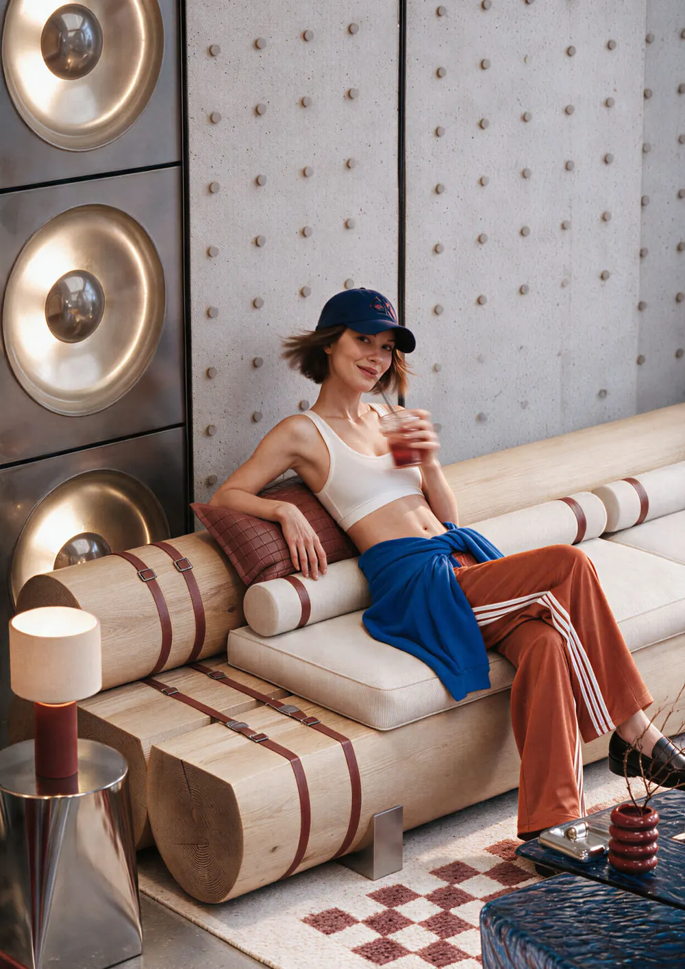 Resident relaxing in the sports lounge